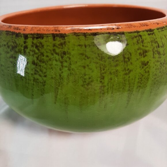De Silva Terracotta Soup Bowl Baking Oven Dish w/ Handle Made in Italy Green 5" - Picture 5 of 9